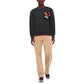 Elegant Gray Cotton Sweatshirt with Red Accents