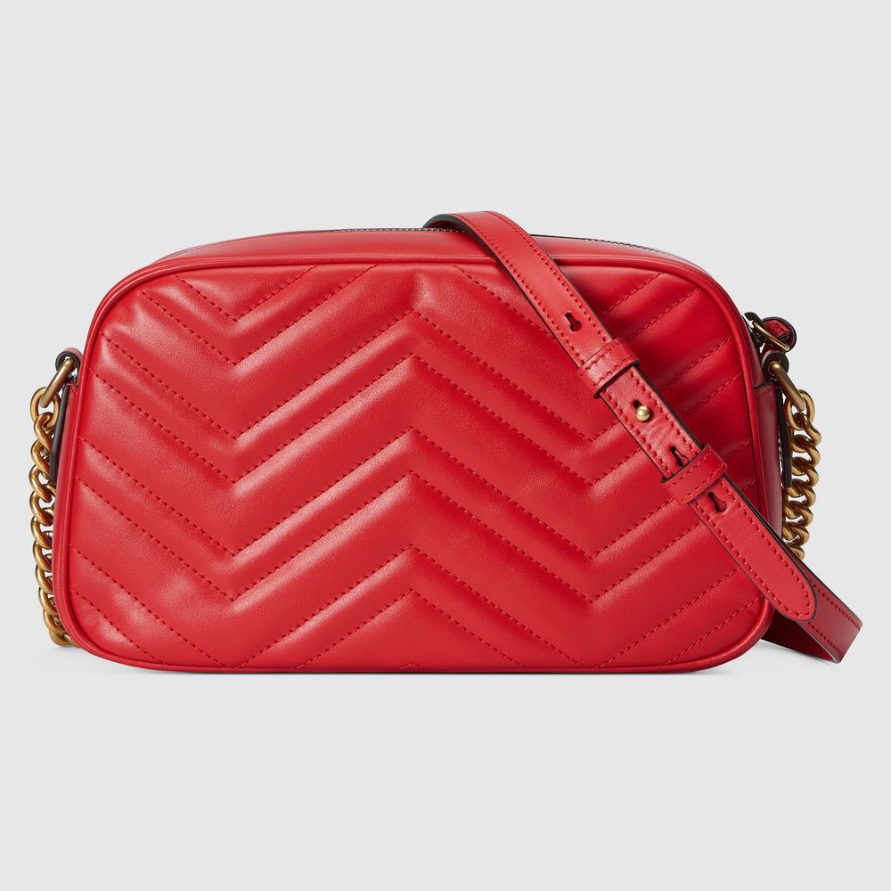 Elegant Red Quilted Leather Shoulder Bag