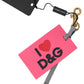 Chic Pink Leather-Trimmed Keychain
