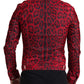Vibrant Red Leopard Print Denim Jacket