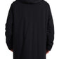 Elegant Hooded Black Trench Coat Jacket