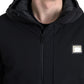 Elegant Hooded Black Trench Coat Jacket