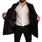 Elegant Dark Blue Wool Blend Pea Coat