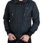 Elegant Hooded Zip Jacket in Blue