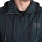 Elegant Hooded Zip Jacket in Blue