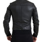 Elegant Black Leather Biker Jacket
