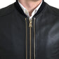 Elegant Black Leather Biker Jacket