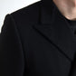 Sleek Black Wool-Cashmere Trench Coat