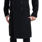Sleek Black Wool-Cashmere Trench Coat