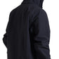 Elegant Dark Blue Hooded Jacket