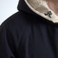 Elegant Dark Blue Hooded Jacket