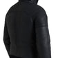 Elegant Black Leather Full Zip Hoodie