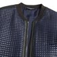 Elegant Blue Nylon Zip Blouson Jacket