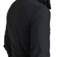 Elegant Black Hooded Sweatshirt with Logo Plaque