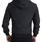 Elegant Black Hooded Sweatshirt with Logo Plaque