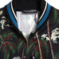 Chic Black Palm Tree Bomber Sweatshirt