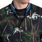 Chic Black Palm Tree Bomber Sweatshirt