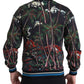 Chic Black Palm Tree Bomber Sweatshirt