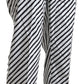 Elegant Black & White Striped Cotton Pants