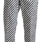 Elegant Black & White Striped Cotton Pants