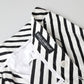 Elegant Black & White Striped Cotton Pants