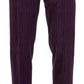 Elegant Striped Cotton Blend Pants