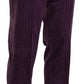 Elegant Striped Cotton Blend Pants