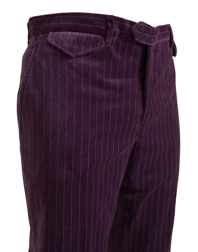 Elegant Striped Cotton Blend Pants