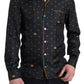 Elegant Silk Crown Print Pajama Shirt