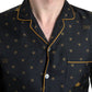 Elegant Silk Crown Print Pajama Shirt