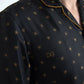 Elegant Silk Crown Print Pajama Shirt