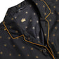 Elegant Silk Crown Print Pajama Shirt