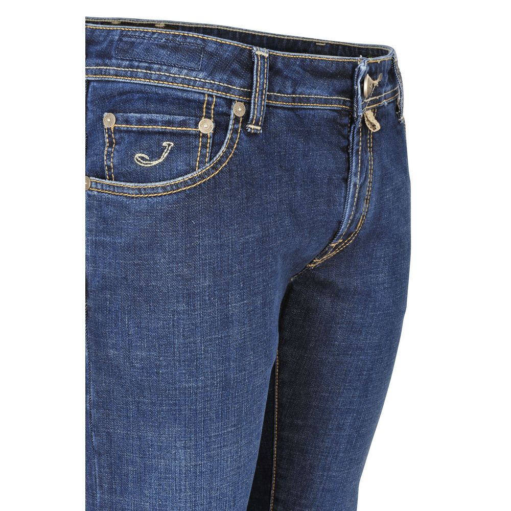 Elegant Regular Fit Denim with Silver Accents
