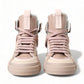 Elegant Nude Pink High-Top Sneakers