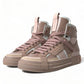 Elegant Nude Pink High-Top Sneakers