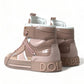 Elegant Nude Pink High-Top Sneakers