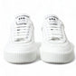 Elegant White Miami Lace-Up Sneakers
