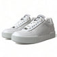 Elegant White Miami Lace-Up Sneakers