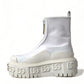 Elegant White Leather Ankle Boots