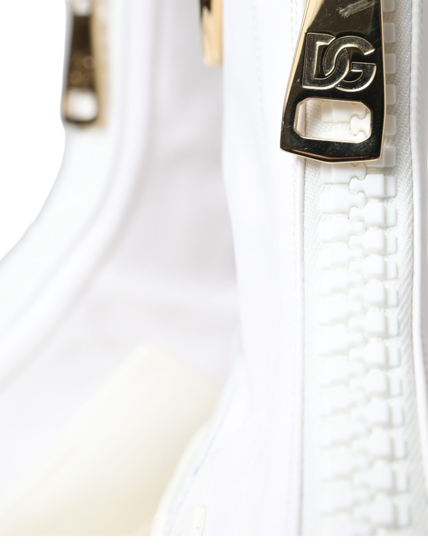 Elegant White Leather Ankle Boots
