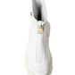 Elegant White Leather Ankle Boots