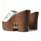 Chic White Leather Wedge Sandals
