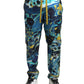 Multicolor Silk Joggers with Enchanting Print