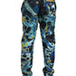 Multicolor Silk Joggers with Enchanting Print