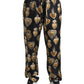 Elegant Silk Joggers with Heart Print
