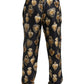 Elegant Silk Joggers with Heart Print