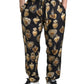 Elegant Silk Joggers with Heart Print
