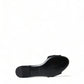 Elegant Black Heart Embroidery Slide Sandals