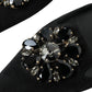 Suede Crystal Point-Toe Flats Slingbacks