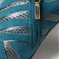 Teal Suede Peep Toe Heels Pumps